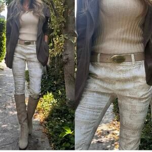 Bevy Flog Dafna Pull-On Ivory Geo Print Pants Women’s Size 25 New Contemporary